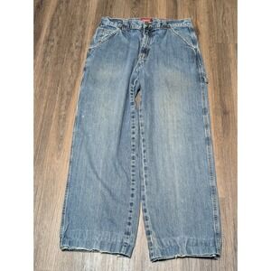 Chaps Denim Carpenter Jeans Workwear Pockets Light Wash Mens Size 36x30